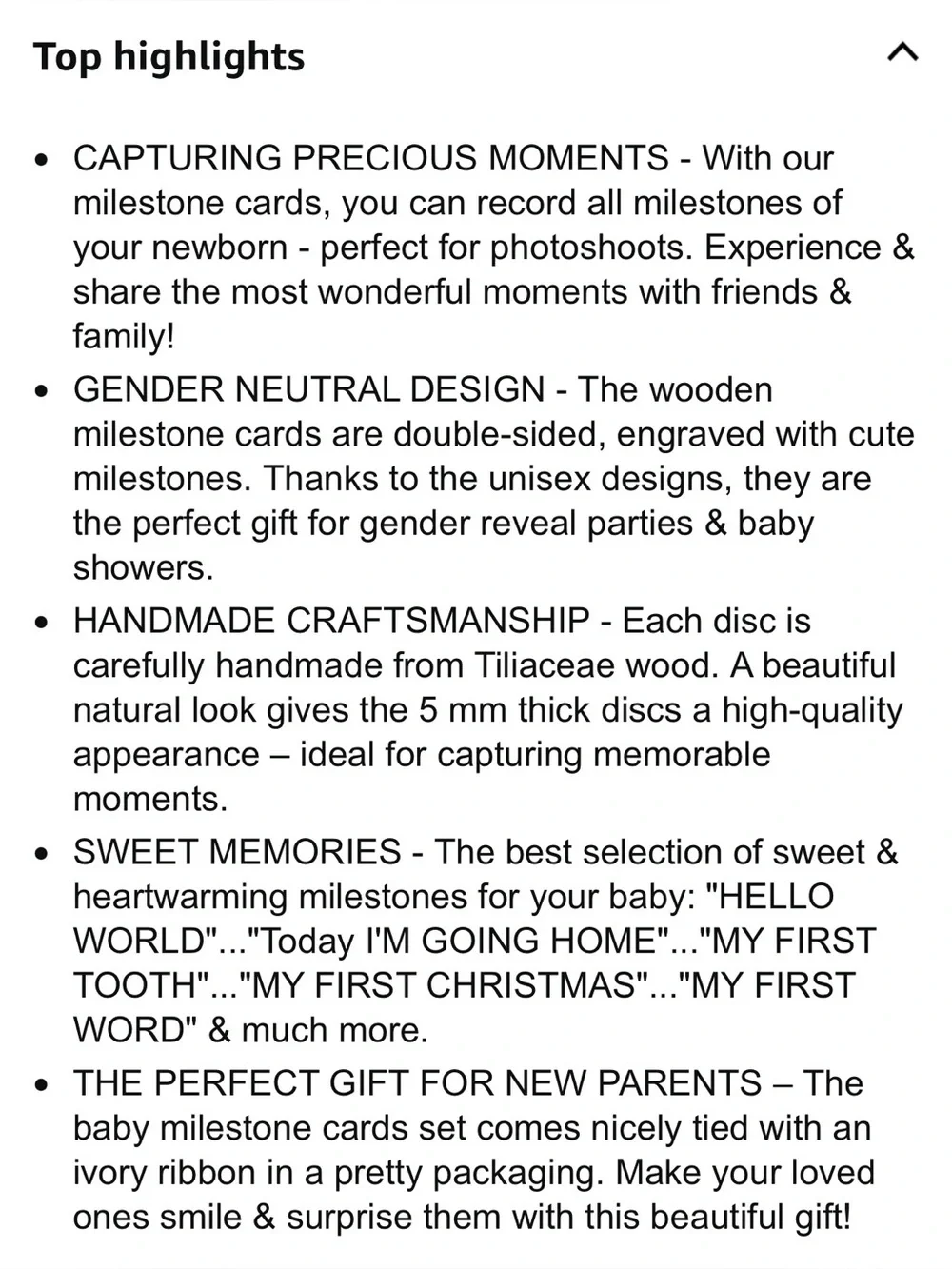 🆕 Neutral Wooden Baby Milestone Discs. Baby Shower Gift. NWT. NIB.